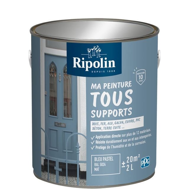 Mehrzweckfarbe - Pastellblau - Ral 5024 - Matt - Ripolin - 2l