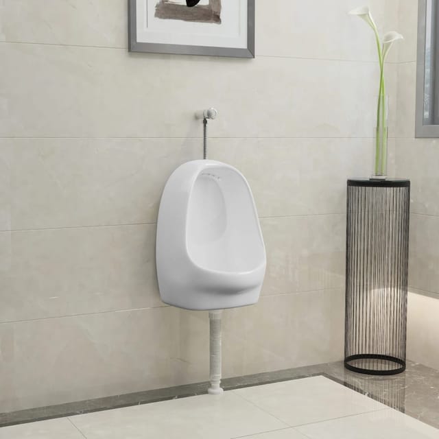 Wandurinal Mit Spülventil Keramik Weiß