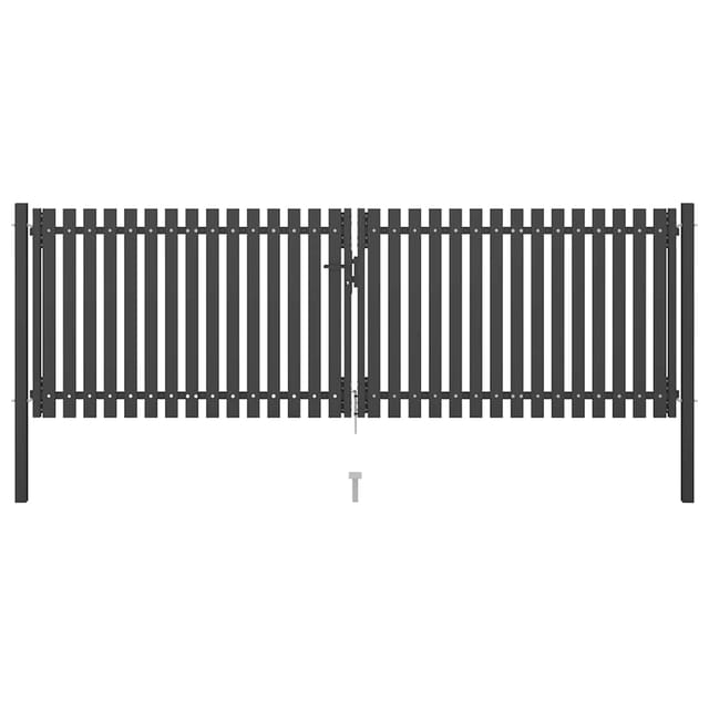 Gartentor Aus Stahl 400 X 100 Cm Anthrazit