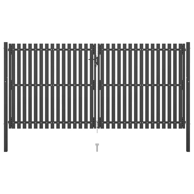 Gartentor Aus Stahl 400 X 175 Cm Anthrazit
