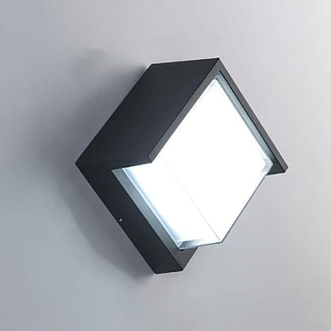 Moderne Led-außenwandleuchte 7w, Wasserdicht Ip65, Anthrazitfarbenes Aluminium