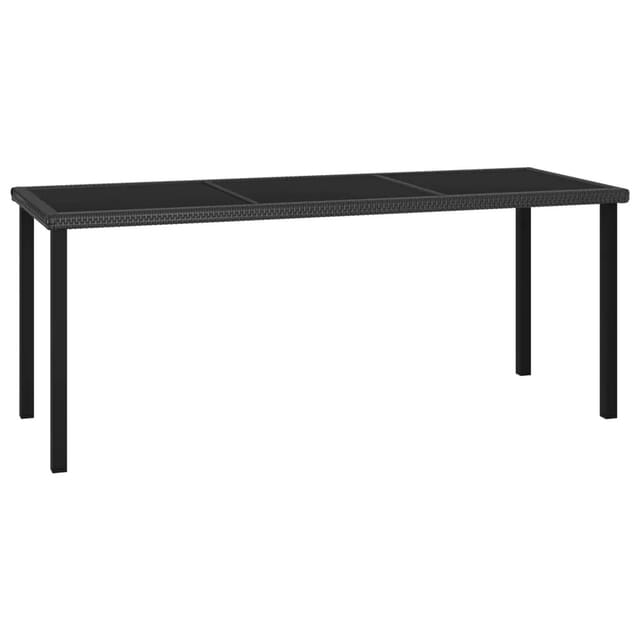 Garten-esstisch Schwarz 180x70x73 Cm Poly Rattan Vidaxl