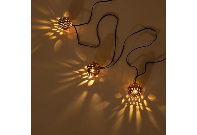 Orientalische Solar Lichterkette Mit 20 Warmweißen Leds Metall 102186 - Esotec