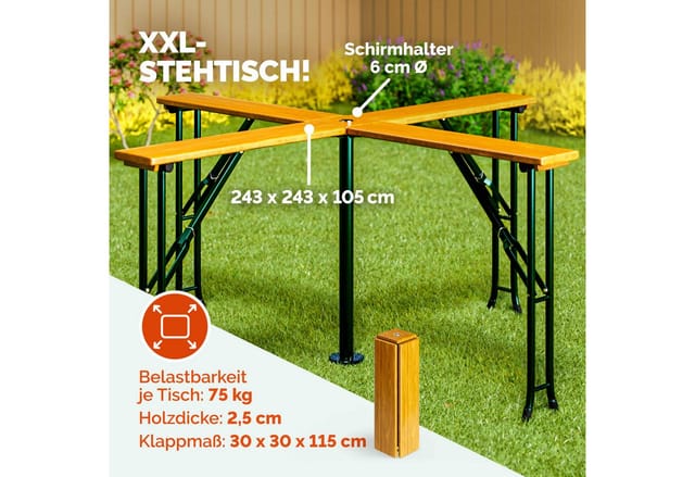 Casaria® Stehtisch Quattro Xxl Hoch Klappbar Bierzeltgarnitur Outdoor Indoor Hochtisch Klapptisch Bistrotisch Bartisch Biertisch Gartentisch Garten Holz