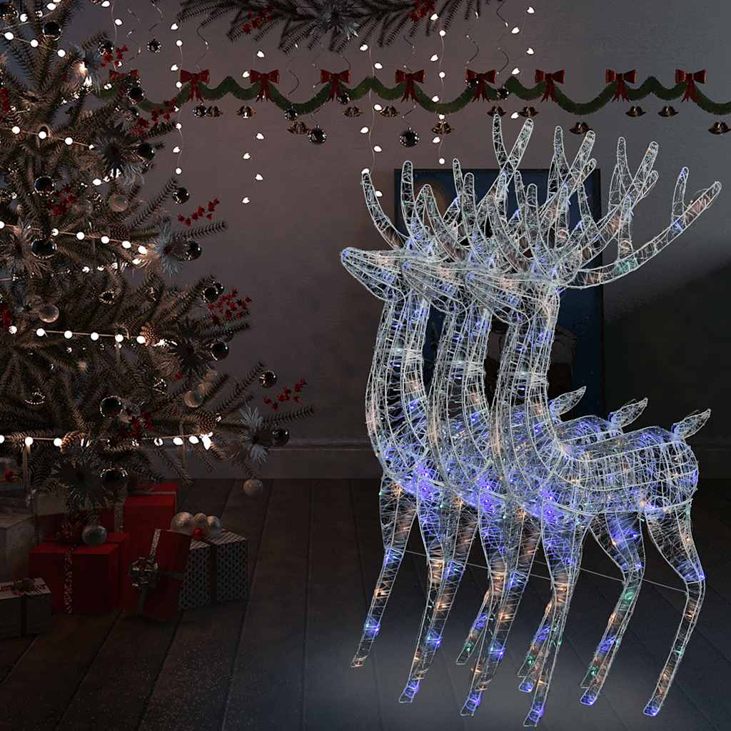 Xxl Rentiere Weihnachtsdekoration Acryl 250 Led 3 Stk. 180 Cm Vidaxl