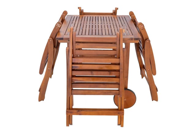 [en.casa] - Gartenmöbelset Ancarano 5-tlg. Akazienholz Fsc®-zertifiziert