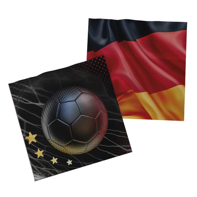 Servietten Fußball 4 Sterne bunt 33 x 33 cm - 20er Pack