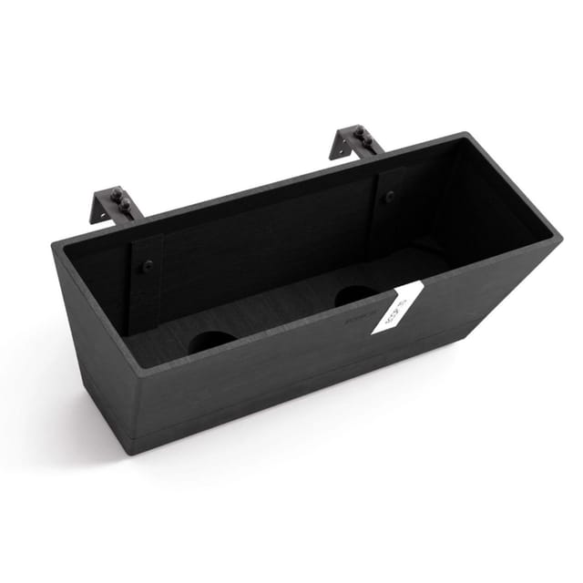 Ecopots Bewässerungsblumenkasten Bruges Balcony 48 cm dunkelgrau zum Aufhängen