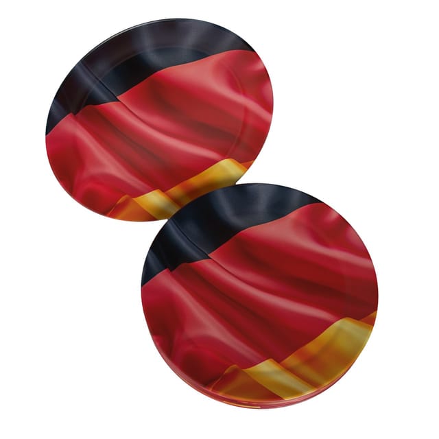 Pappteller Fußball 4 Sterne & Flagge bunt Ø 23 cm 8 Stück
