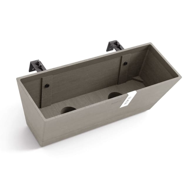 Ecopots Bewässerungsblumenkasten Bruges Balcony 48 cm taupe zum Aufhängen