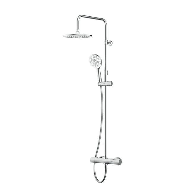 AM.PM Duschsystem X-Joy mit Thermostat Brausearmatur Regendusche Duschset Duschsäule Dusche mit Thermo F07XA400 Chrom