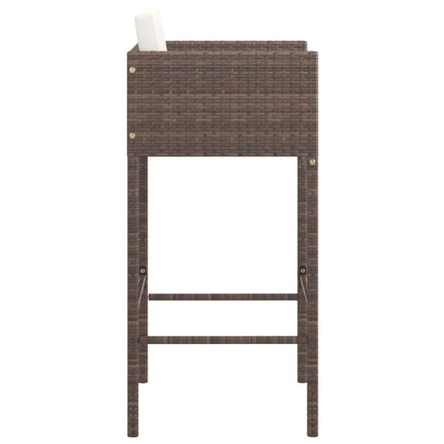 vidaXL Barhocker 4 Stk. mit Kissen Braun Poly Rattan