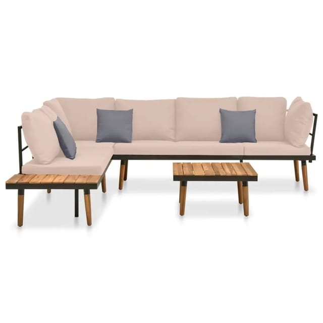 vidaXL 4-tlg Garten-Lounge-Set mit Kissen Massivholz Akazie Modell 11