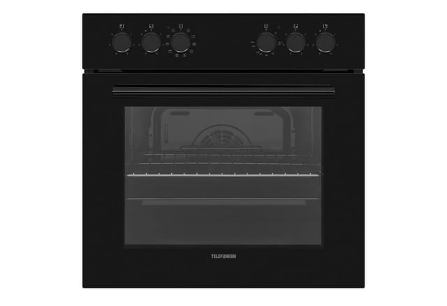 Telefunken Einbauherd-Set Backofen mit Grill und Umluft 65 Liter Hot-Air-Shield Vap-Clean ECHS65A-B2