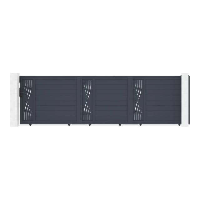 Casanoov Schiebetor Veleta 500x140cm Grau Aluminium