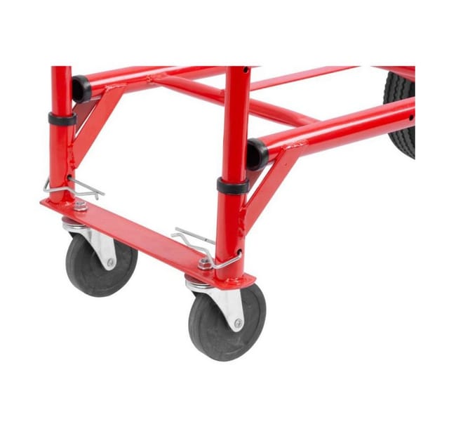 PROREGAL Stahlrohr-Sackkarre mit Standardschaufel und Gummibereifung HxBxT 133x55x46cmTraglast 200kg Rot