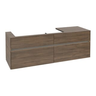 V&B Waschtischunterschrank Collaro 160x54,8x50cm, WT l, m LED, Ariz. Oa