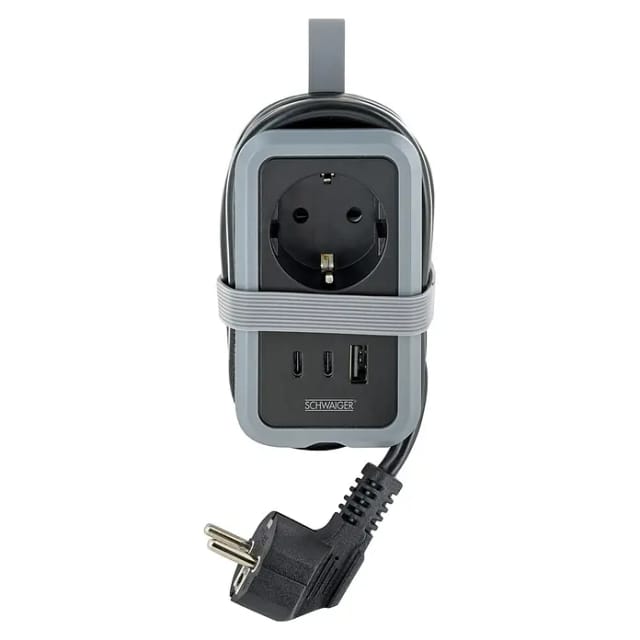 Schwaiger Reisesteckdose 4in1 20 W