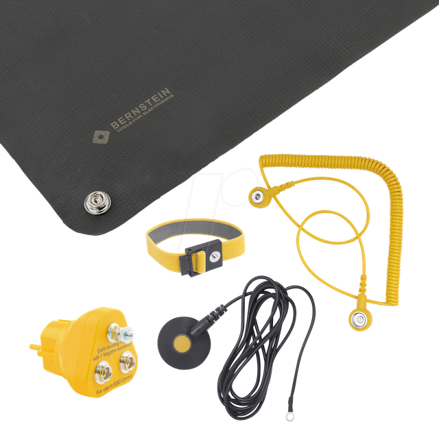 BERN 9 354 A - ESD Handling-Set, Matte, Kabel, Stecker, 5-teilig