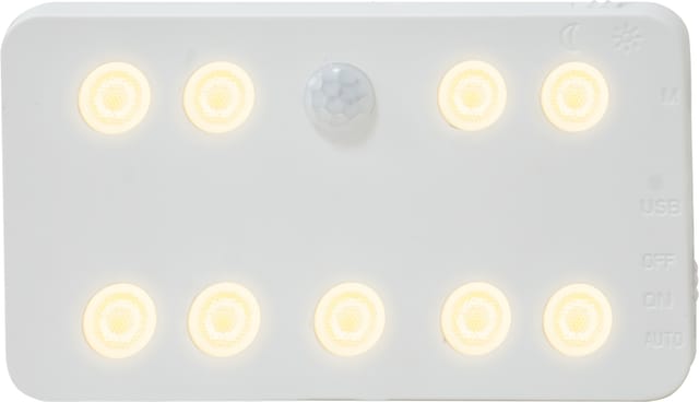 REV LED-Akku-Wandleuchte, Bewegungsmelder, 1,5W, CCT, 110lm, warmweiß, neutralweiß, kaltweiß, IP20, weiß