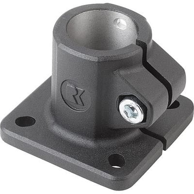 ROHRVERBINDER MIT FUß FÜR LINEAREINHEIT, TYP=40, ALUMINIUM SCHWARZ PULVERBESCHICHTET, KOMP:STAHL