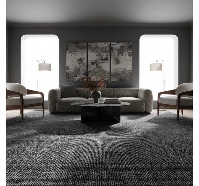 KADIMA DESIGN Wollteppich TITLIS Wohnzimmer Waschbar Schlafzimmer Wohnzimmerteppich Esszimmer, Läufer, Höhe: 9 mm, Grau, 80x150 cm, Modern Esszimmerteppich Einfarbig Uni Waschbar