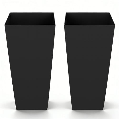 VEVOR Pflanztopf 325x325x665 mm 2er-Set, Hoher Blumentopf, Blumenkübel, PP-Pflanzgefäß, Planzkübel, Pflanzkasten mit Innentopf & Abflusslöchern, Geeignet für Zimmer- & Gartenpflanzen, Schwarz