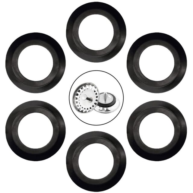 Set Mit 6 Dichtungen Für Küchenspülen, Elastomerdichtung Für Filterkörbe, Außendurchmesser 56 Mm, Innendurchmesser 34 Mm, Spülenzubehör, Ersatzdichtung Für Küchenspülenfilter (