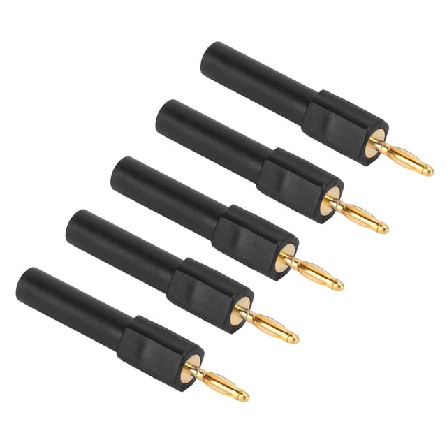 5-teiliges Bananenstecker-set, 2 Mm Bis 4 Mm, Hohe Leitfähigkeit Und Robuste Verbindung, Schwarz