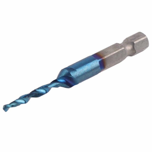6,35 Mm Blau Eloxierter Hss-gewindebohrer Für M3-gewindebohrer, Sechskantschaft