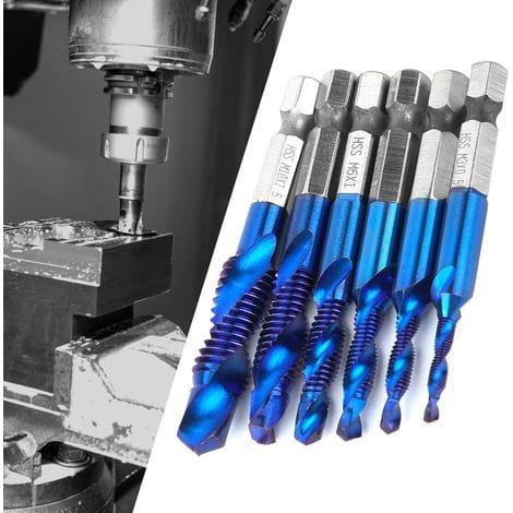 Stück M3/m4/m5/m6/m8/m10 Hss-gewindebohrer, 6,35 Mm Sechskantschaft Zum Gewindeschneiden (typ C)