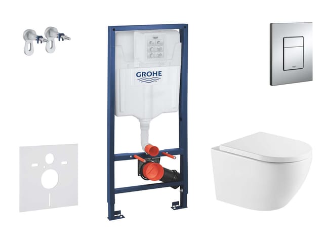 Grohe Rapid Sl - Set Vorwandelement, Oudee Wc Und Softclose-sitz, Skate Cosmopolitan Knopf, Chrom Sani11ba1110