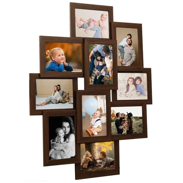 Vidaxl - Collage Bilderrahmen Für 10x(10x15 Cm) Fotos Dunkelbraun Mdf