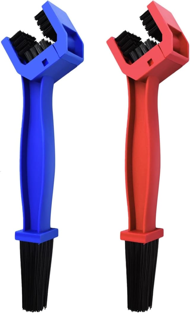Unterlegscheiben Und Reinigungsbürsten Für Fahrrad- Oder Motorradketten (2er-pack, Farben: Blau Und Rot)
