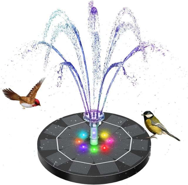 Led-solarbrunnen, 5,5-w-solar-teichpumpe (mit Solarpanel), Solar-teichpumpe, Schwimmende Solarbrunnenpumpe, Geeignet Für Gärten Und Vogeltränken.
