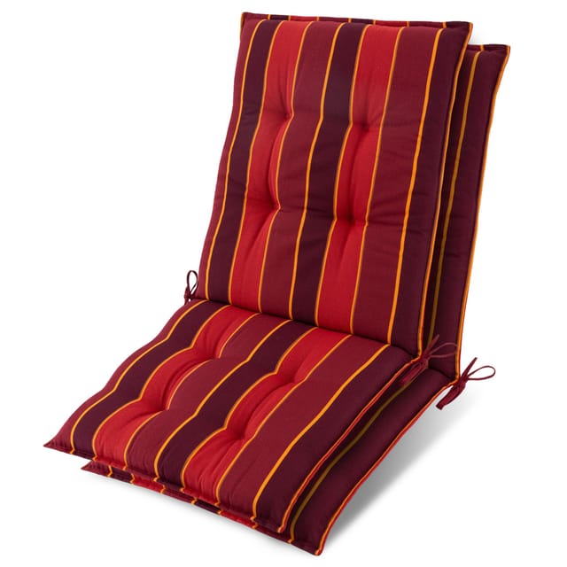 2x Niederlehner Auflage Sun-nl 100x50x8cm Rot-gestreift