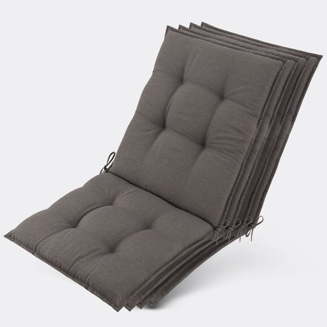 4er Set Premium Niedriglehner Auflage Sun-nl, 100x50x8cm, Taupe