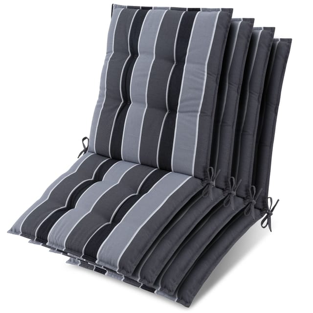 4x Niederlehner Auflage Sun-nl 100x50x8cm Anthrazit-gestreift