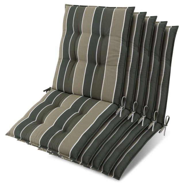 5x Niederlehner Sun-nl Auflage 105x50x8cm Grün-gestreift