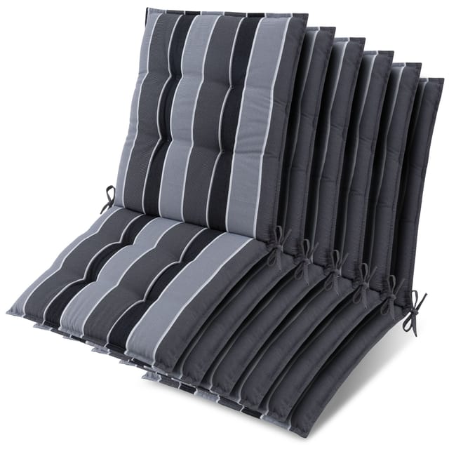6x Niederlehner Sun-nl Auflage 105x50x8cm Anthrazit-gestreift