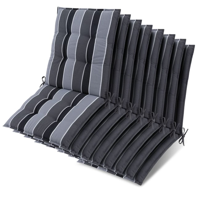 8x Niederlehner Sun-nl Auflage 105x50x8cm Anthrazit-gestreift