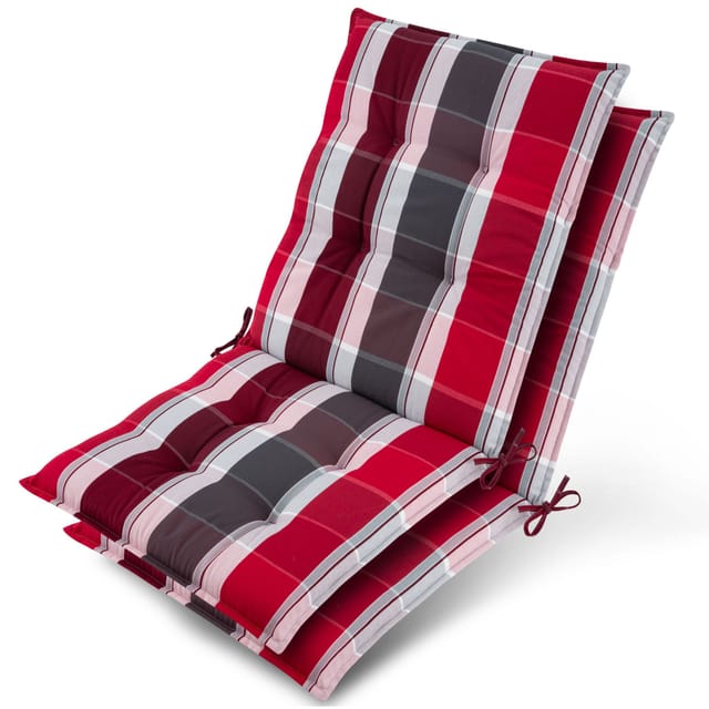 2x Niederlehner Auflage Sun-nl 100x50x8cm Rot-anthrazit-gestreift