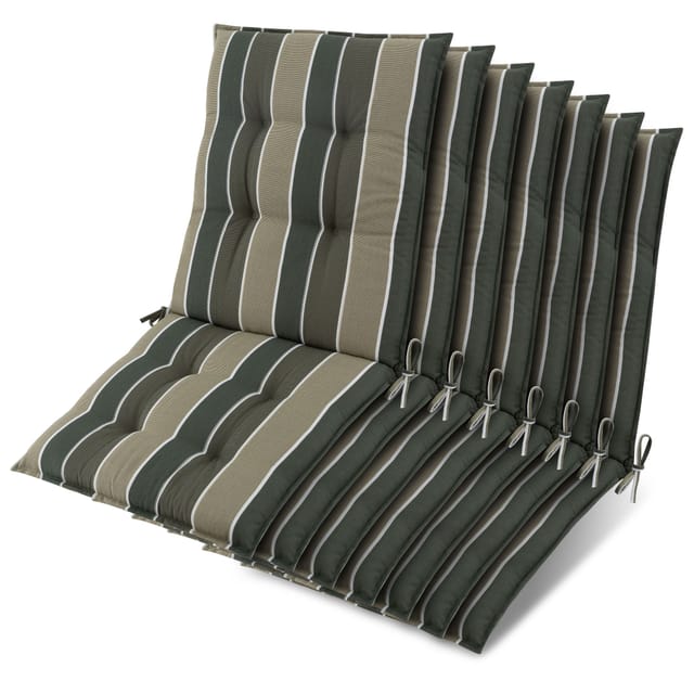 7x Niederlehner Sun-nl Auflage 100x50x8cm Grün-gestreift