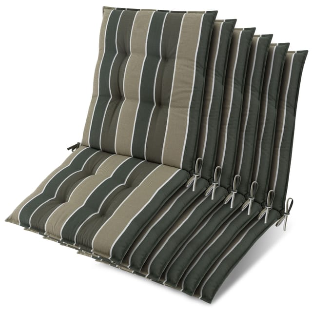 6x Niederlehner Sun-nl Auflage 105x50x8cm Grün-gestreift