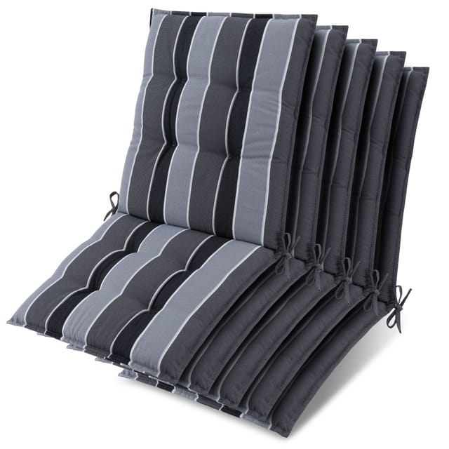 5x Niederlehner Sun-nl Auflage 105x50x8cm Anthrazit-gestreift
