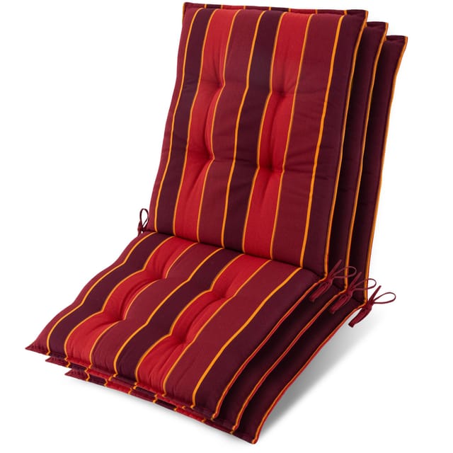 3x Niederlehner Sun-nl Auflage 100x50x8cm Rot-gestreift