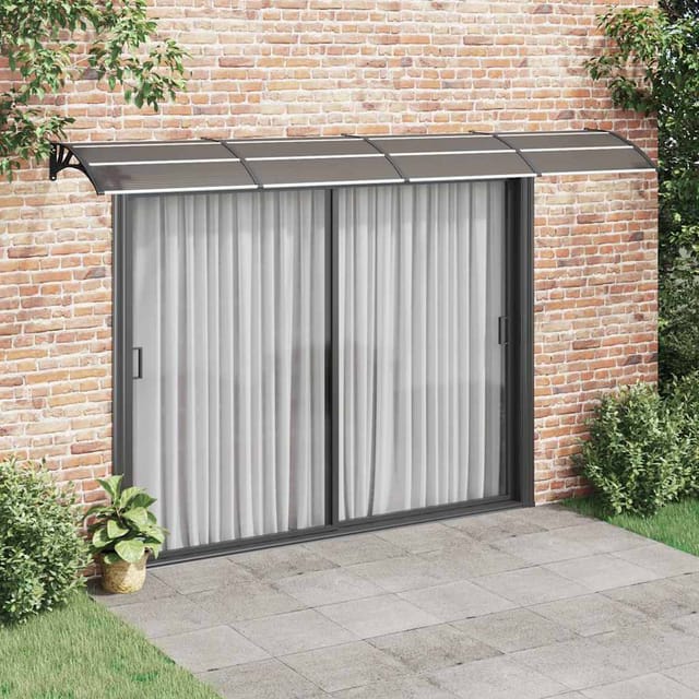 Türvordach Schwarz 400 X 100 Cm Polycarbonat