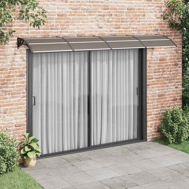 Türvordach Schwarz 350 X 100 Cm Polycarbonat