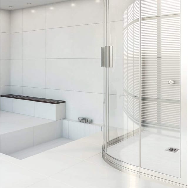Mineralguss-duschwanne Madison Curve Schieferoptik Weiss 80x80 Cm