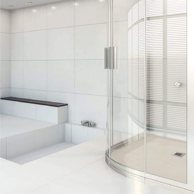 Mineralguss-duschwanne Madison Curve Schieferoptik Beige 90x90 Cm